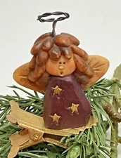 Miniature Angel Clip Blossom Bucket Suzi Skoglund Red Dress Stars