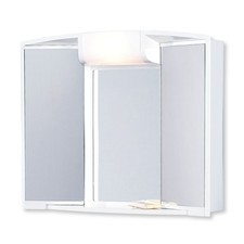 Spiegelschrank - weiß - mit Beleuchtung - 59 cm breit