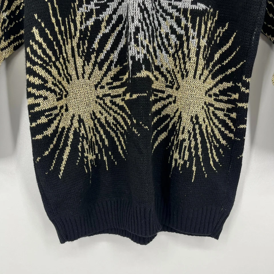 Suéter tejido Dana Scott para mujer talla S negro vintage brillante cuello falso Foto 3 de 4