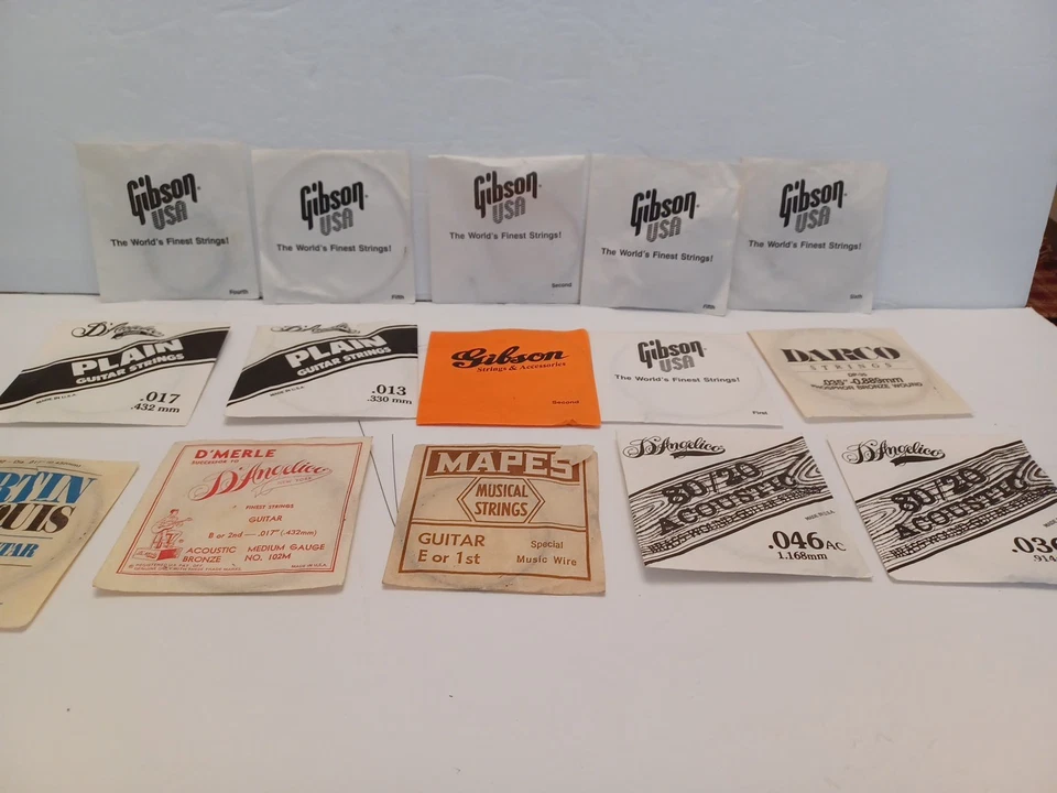 原声吉他弦 – GIBSON/D'ANGELICO/MARTIN/MAPES 15 件装全新 — 第 2/4 张图片