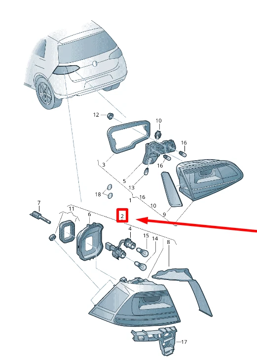 VW GOLF VII Variant BA5, BV5 Feu arrière gauche 5G0945095P NOUVEAU ORIGINE - Immagine 4 di 4