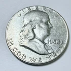 1958-P  FRANKLIN HALF DOLLAR, 90% SILVER VERYFINE DETAILS #9927