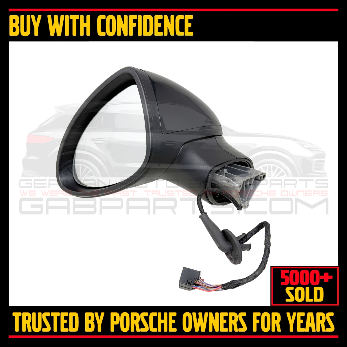 X AUTOHAUX Right Side Heated Aspherical Mirror Glass For Porsche Cayenne 2011-2015 (w/ Backing, GA-PO2109) 1 thumbnail image