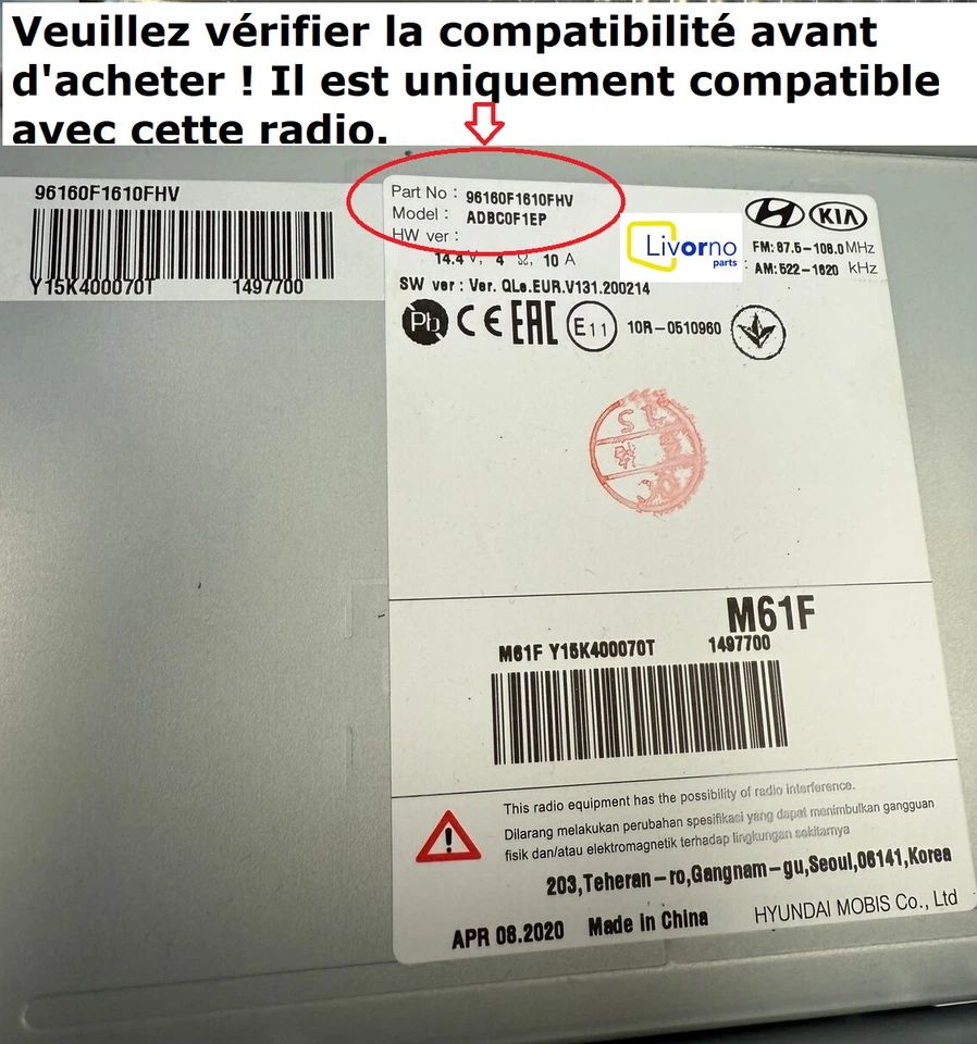 ÉCRAN LCD AFFICHEUR KIA SPORTAGE 2020 - 2024 96160F1610FHV ADBC0F1EP NOUVEAU ! - Photo 3/4