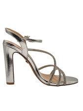 Office Women’s Silver Strappy High Heel Sandals Ankle Strap Open Toe Dress Shoes