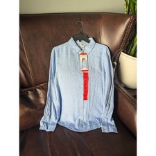 Orvis Blue Long Sleeve Button Up Shirt Womens Size Medium New