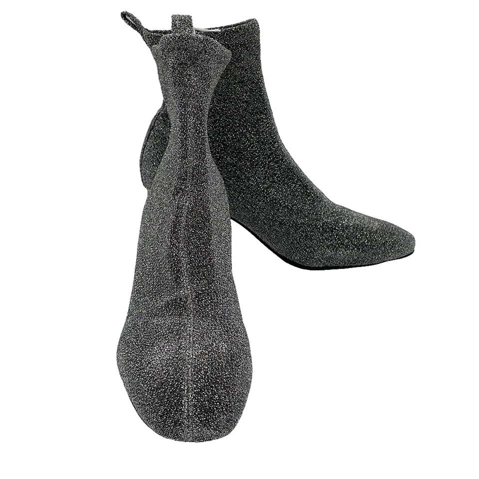 Bottes Michael Kors tricot argent UK 5,5 paillettes talon bloc chaussette... - Photo 2/4