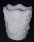 Vintage SUNFLOWERS White MILK GLASS TOOTHPICK Holder EAPG Unique Sunflower’s