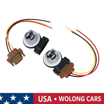 Pair Front Turn Signal Socket Connector Pigtail for 1997-2006 Jeep Wrangler TJ