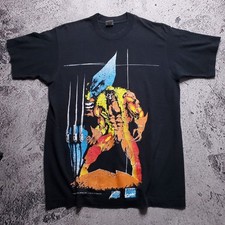 Vintage Marvel Wolverine vs Sabertooth 90s T Shirt Comic Images 90s tee medium