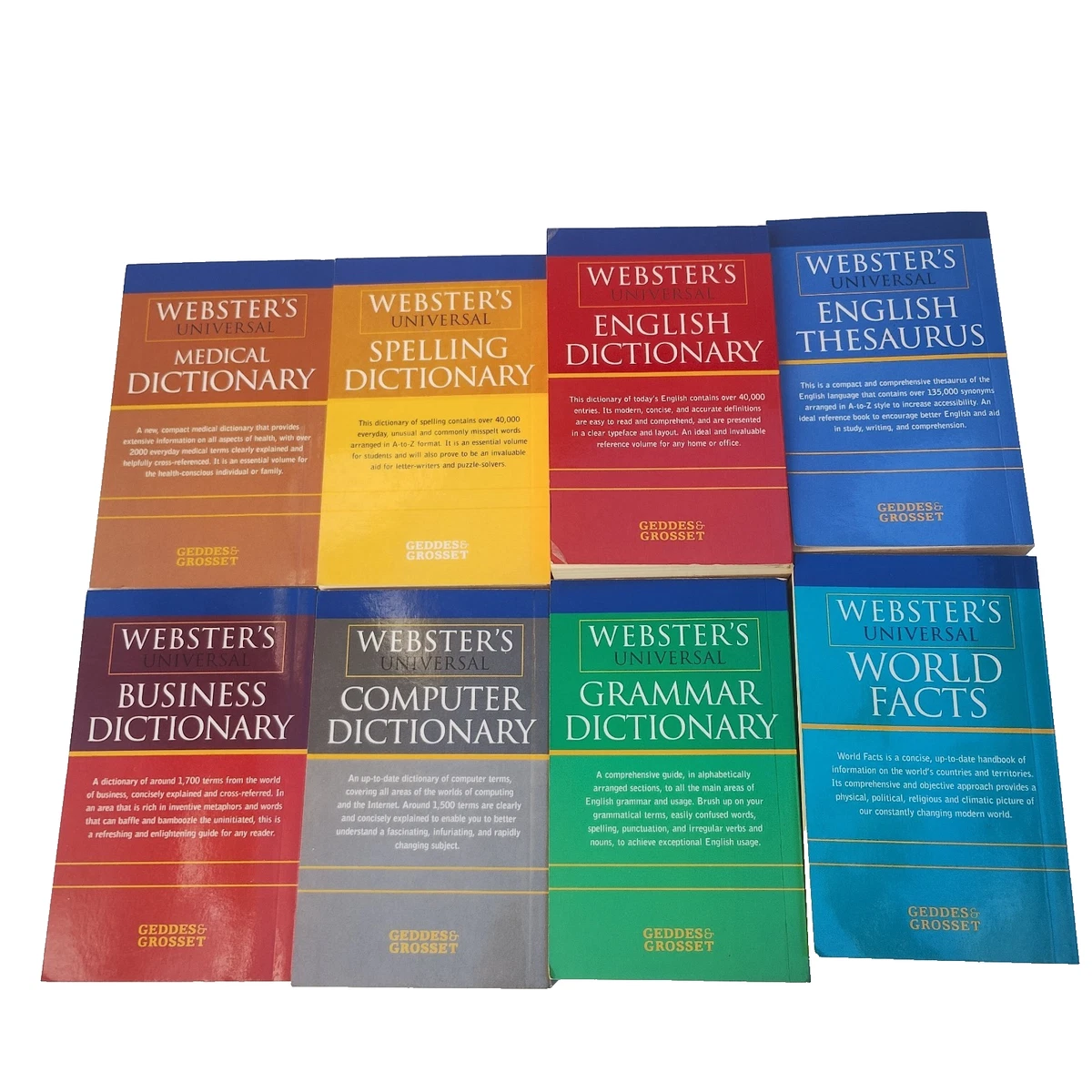 Webster's Universal Pocket Reference Books x8 Business Medical Dictionary Facts