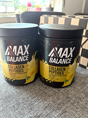 max BALANCE 2x Collagen Peptides Pulver Zitrone zuckerfrei Vit C+Zink