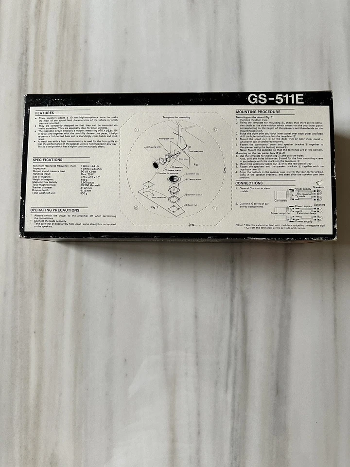 Sistema de altavoces de cono único Clarion GS-511E de colección para automóvil Foto 3 de 3