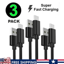 3 Pack USB-C to USB-A Cable Fast Charge Type C Charging Cord Rapid Sync Charger