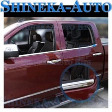 FOR 2014-18 CHEVY SILVERADO GMC SIERRA 4*WINDOW TRIM STRIP SIDE DOOR MOLDING KIT