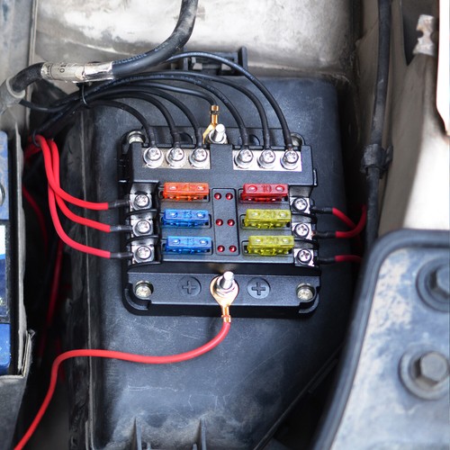6 Way Car Boot Power Distribution 12/24V Blade Fuse Holder Box Block Panel Board - Picture 9 of 19