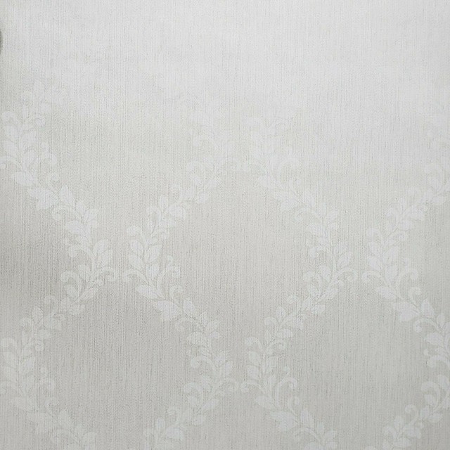 Embossed Victorian Wallpaper off white cream metallic floral Vintage