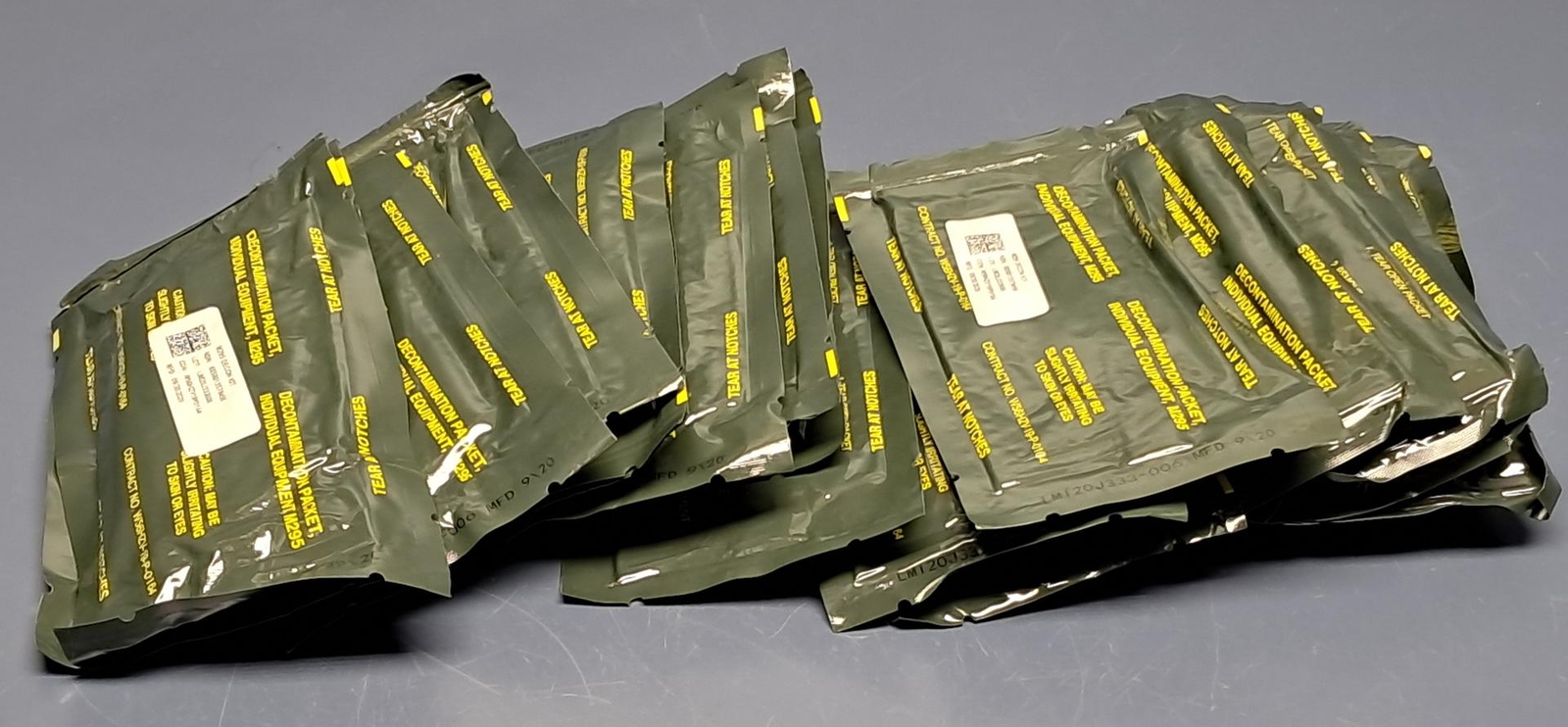Lot of 20 Decontamination Kit, Individual, M295, for Chemical Suit Decon