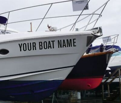 Graphics x4 Stickers PERSONALISED BOAT NAME Decals