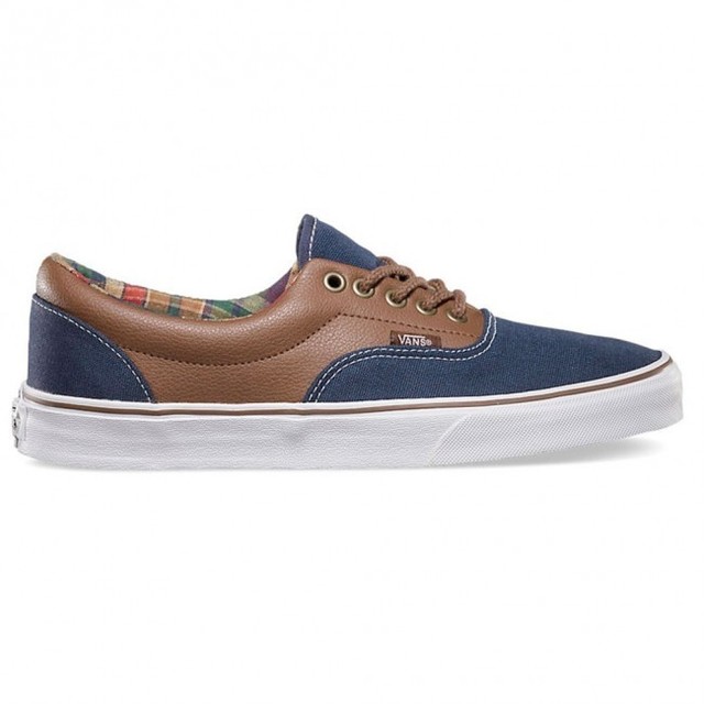 vans era blue brown