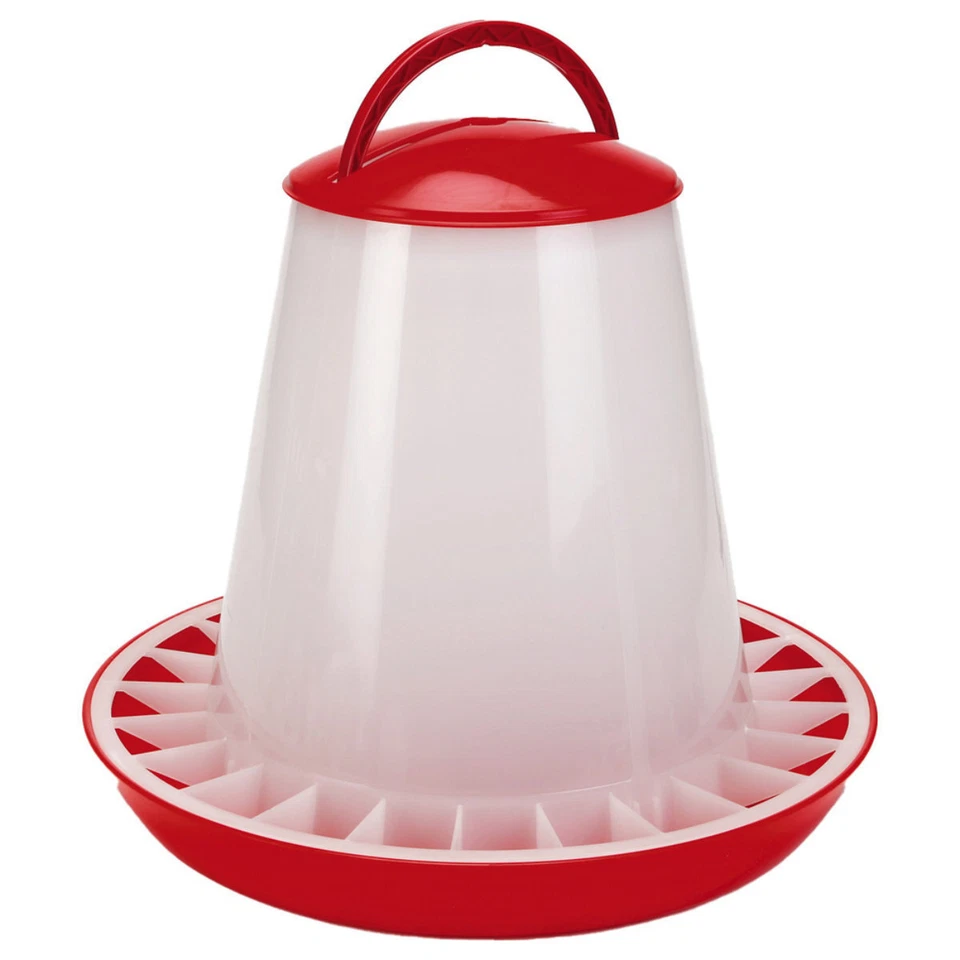 OLBA Futtersilo mit Deckel rot/transparent für Vögel Geflügel Volieren - Bild 4 von 4