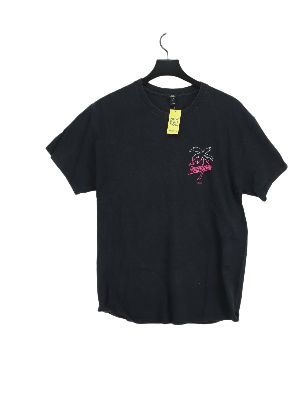 T shirt uomo River Island L nera grafica 100% altra basic