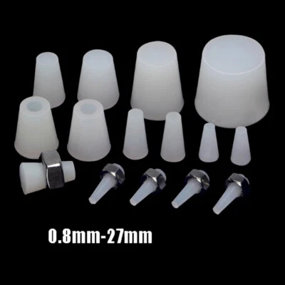 MARKENLOS Silikonstopfen konisch Gummistopfen Laborstopfen Verschlußstopfen 0.8mm-27mm