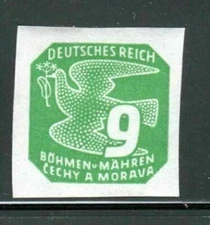 BOHEMIA & MORAVA GERMANY STAMP WWII OCCUPATION IMPERF MINT HINGED LOT 17866