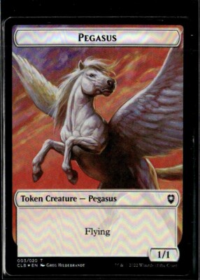 MTG Pegasus 3/20 Treasure 17/20 Token Battle for Baldur's Gate Holo Lot 2 LP