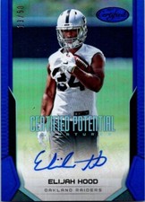 2017 Certified Potential Signatures Mirror Blue /50 Elijah Hood Rookie Auto RC