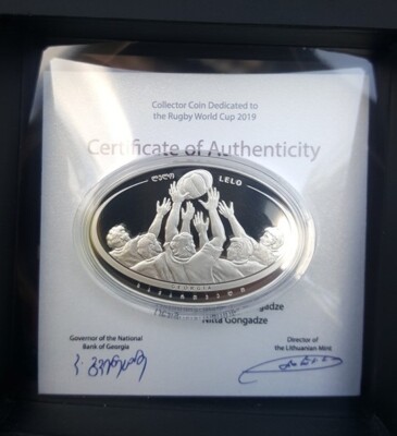 Georgia 5 Lari 2019 Rugby World Cup Japan Silver Proof AMAZING Georgia 5 Lari 2019 Rugby World Cup Japan Silver Proof AMAZING