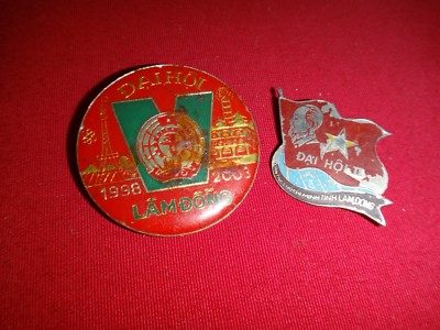 2 Vietnam VC Badges: 2nd And 5th People's Delegate Meeting Of LAM DONG Province
