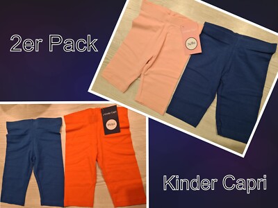2-er Pack Mädchen Caprihose Leggings Leggins Baumwolle Baby Gr.74/80 oder 86/92
