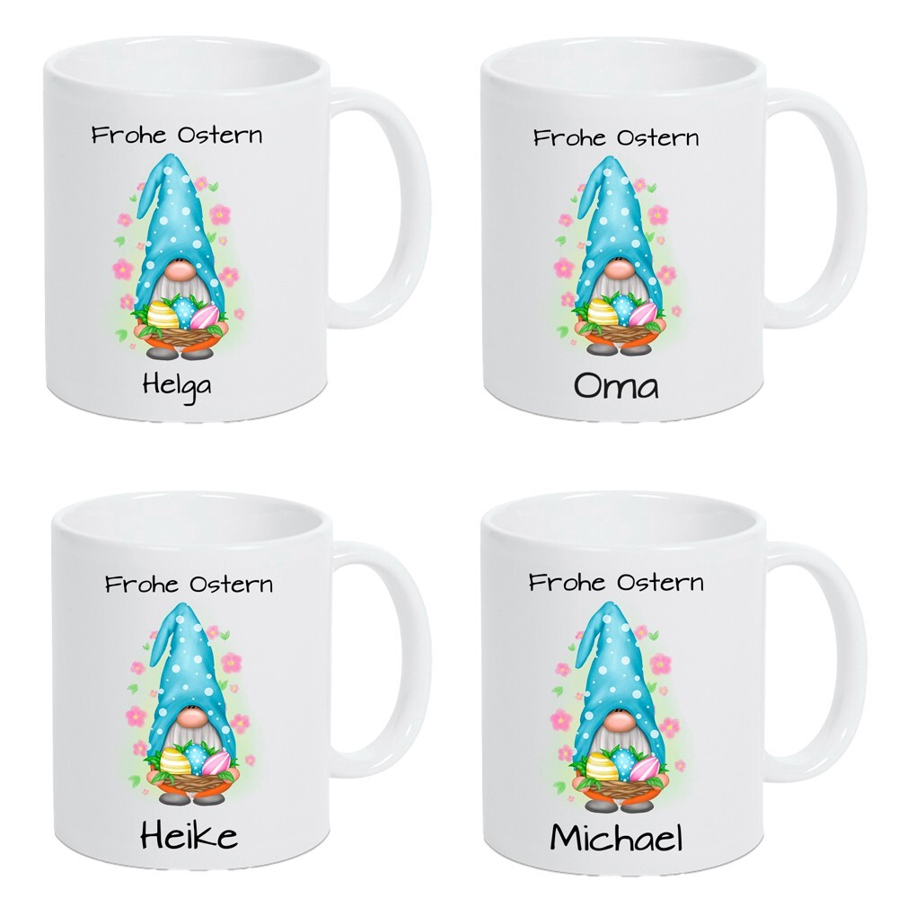 Personalisierte Ostertasse mit Namen – Niedliches Oster-Motiv, Geschenkidee