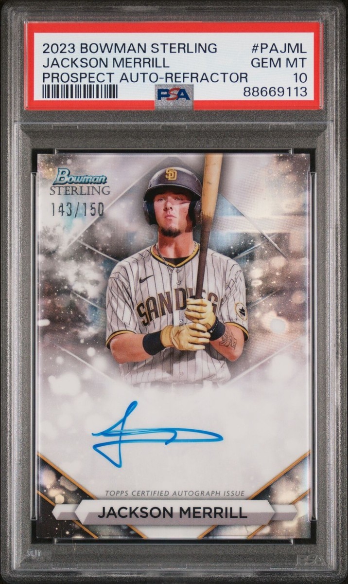 2023 Bowman Sterling Jackson Merrill Prospect Auto REFRACTOR 