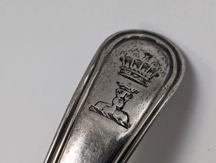 Colador de té John Emes 1799 plata esterlina georgiana tamiz de especias cucharón LONDRES Foto 3 de 4