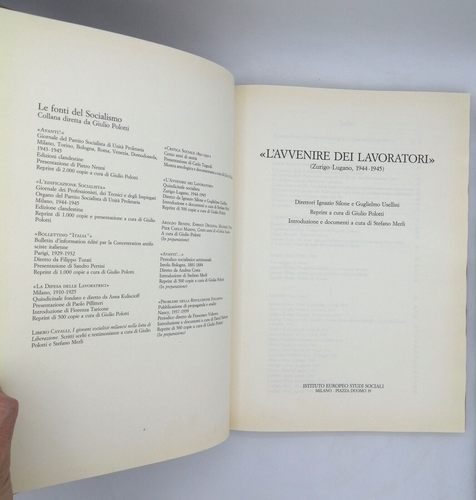 "L'AVVENIRE DEI LAVORATORI Quindicinale Socialista Zurigo-Lugano" Reprint 1992 - Picture 2 of 3