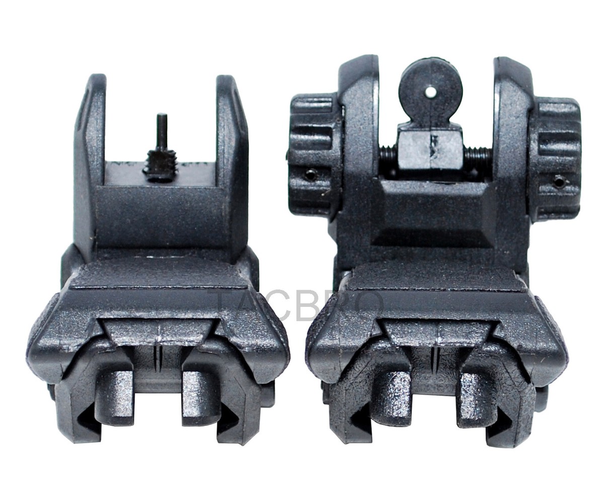 Polymer Flip-up Back-down Front And Rear Sight Complete Set,Black