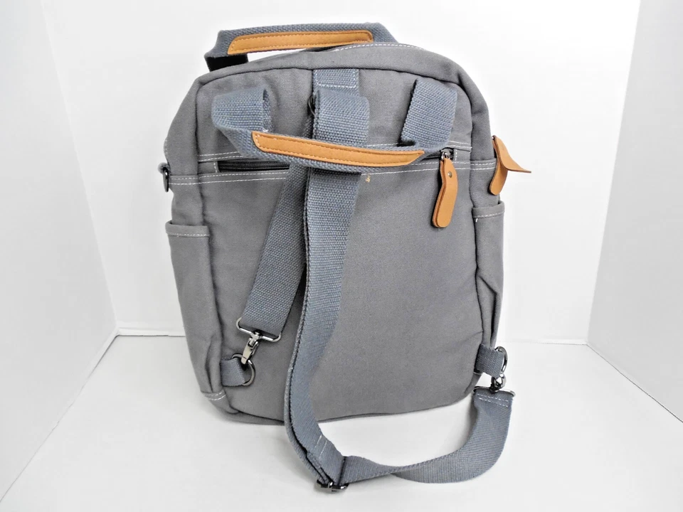 Mochila deportiva de lona / Univ. Parche con logotipo de CA Berkley gris lona 11"x 14" x 4" Foto 4 de 4