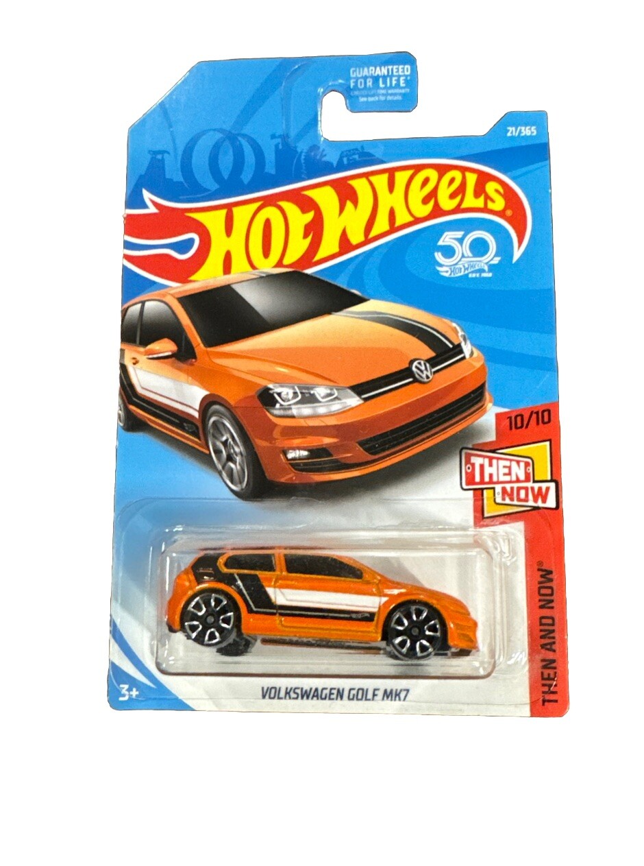 HOT WHEELS 2017 50th Anniversary Then And Now Volkswagen Golf MK7 21/365, Orange