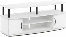 Jaya Entertainment Center Stand Unit/Tv Desk for up to 55 Inch, White/Black