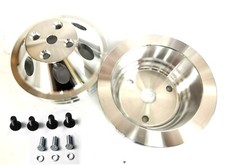 Billet Aluminum Pulley Sbc Chevy 283-350 Long Water Pump Double 2 Groove Crank