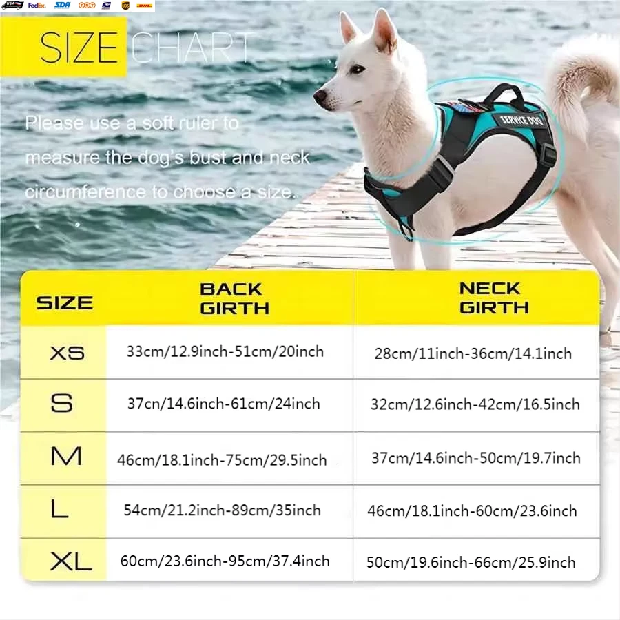 Dog Harness and Leash Set, Escape Proof No Pull Dog Vest Harness with Reflective
