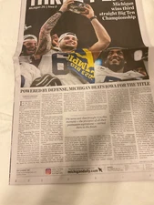 Michigan Daily Three-Peat Michigan Football Complete Newspaper Michigan vs Iowa