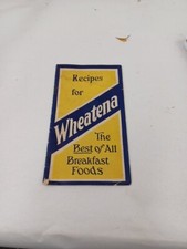Whetena Recipe Booklet 12 Page Breakfast Foods 1920s