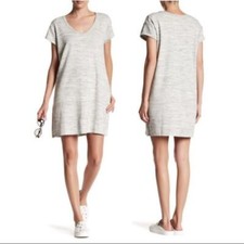 ATM Anthony Thomas Melillo V neck Mini Dress Gray Womens Size Small Petite