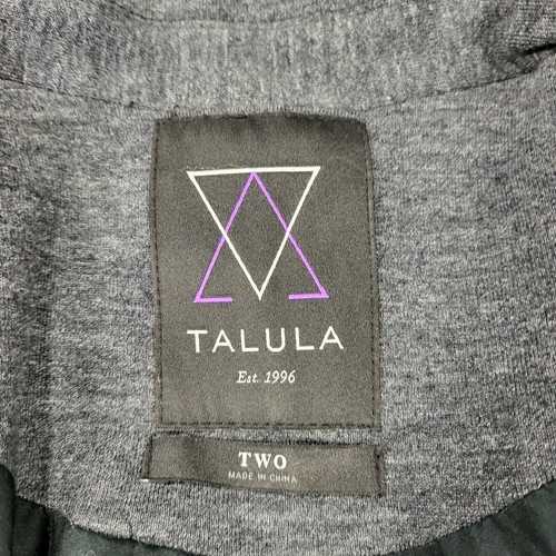 Aritzia Talula Blazer Jacke Damen 2 grau Pima Baumwolle Modal gefüttert Kerb Revers - Bild 2 von 15