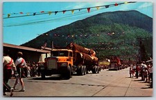 Cartolina Douglas Fir Logs Blue Ribbon Load Stato di Washington Logger Parade