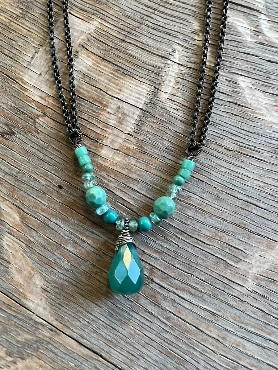 Sundance Catalog Dana Kellin Turquoise Beaded Chain Necklace eBay