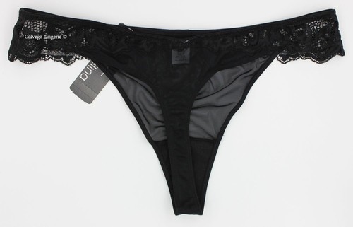 NWT FELINA 535021 "Sophia" Low Rise Mesh & Lace Thong, Black (2HH), L - Picture 3 of 5